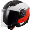 LS2 Casco OF616 AIRFLOW 2 COVER Rosso Bianco LS2