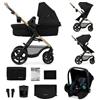 Kinderkraft - Trio Moov2 Con Seggiolino Auto Mink Pro I size 40-75 Cm Moonlight Grey