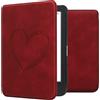 kwmobile Custodia eReader Compatibile con Kobo Clara BW/Colour Cover - eBook Reader Flip Case - Cover eReader Magnetica Pelle PU Cuore
