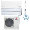 Mitsubishi Climatizzatore Condizionatore Mitsubishi MSZ-AY + Kirigamine Style Bianco Perla Wifi R32 Dual Split Inverter 9000 + 18000 BTU con U.E. MXZ-2F53VF Classe A+++/A++