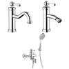 Jacuzzi Set Rubinetti Jacuzzi per lavabo e bidet senza scarico e vasca serie Tosca cromato