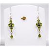 4.90 GM 925 Argento Sterling Naturale Peridoto Taglio Gemma Fine Orecchino 4.3cm