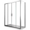 LANERI Box Cabina Doccia composto da 1 Parete Fissa e 1 Porta Scorrevole a 4 ante Apertura Centrale H.190 (Fissa 72,5-75xPorte133-138)