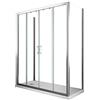 LANERI Box Cabina Doccia composto da 2 Pareti Fisse e 1 Porta Scorrevole a 4 ante Apertura Centrale H.190 (2 Fisse 72,5-75 + 1 Porta 4 Ante 138-143)