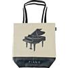 City Shopper Borsa Crema Beige Pianoforte Base rinforzata 40x42x13,5 cm Musica