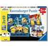 Ravensburger - Puzzles Minions Confezioni Da 3 | Puzzle Bambini 5 Anni O Più | Regalo Bimba 5 Anni 3 X 49 Pezzi | Puzzle Bambini 21 X 21 Cm | Puzzles Perfetti Ravensburger