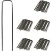 Relaxdays Picchetti a U, Set 250 Puntelli, L: 15 cm, Ø 2mm, Chiodi per Tende da Campeggio e Teli Pacciamatura, Antracite, Acciaio