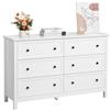 VEVOR Cassettiera a 6 Cassetti 39,6 x 120,1 x 78,7 cm Cassettiera in Legno con Meccanismo Scorrevole e Antiribaltamento, Porta TV Organizzatore per Soggiorno, Corridoio, Camera da Letto, Bianco