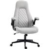 Vinsetto Sedia da Ufficio Ergonomica con Braccioli Ribaltabili e Altezza Regolabile, 67x70x112-122 cm, Grigio|Aosom