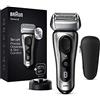 Braun Series 8, Regolabarba Uomo, Rasoio Elettrico Barba, Tecnologia Sonica, Lame Flessibili, Custodia da Viaggio in tessuto, Massima Scorrevolezza e Comfort, Idea Regalo, 8417s Cromato