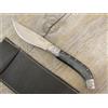 Ladymsardegna COLTELLO ARTIGIANALE 22 CM arburesa manico corno di MUFLONE scuoio con ANIMA