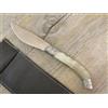 Ladymsardegna COLTELLO ARTIGIANALE 22 CM arburesa manico corno di MUFLONE scuoio con ANIMA