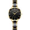 NIBOSI Orologio da Donna, Quadrante Nero con Cristalli, Cinturino Bicolore Oro e Nero, Movimento al Quarzo, Casual, Raffinato, Elegante, di Lusso, di Moda, Impermeabile, Fashion, Stiloso, Analogico.