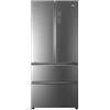 Haier Combinazione frigo-congelatore HB18FGSAAA, frontale in vetro di design, altezza 190, vano frigorifero da 358 l, 181 L GE, fianco a fianco, argento