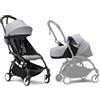 Stokke Passeggino Stokke YOYO3 con Newborn Pack - Include telaio nero, YOYO 6+ Color Pack (Stone) e 0+ Newborn Pack (Stone)