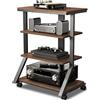 5Rcom Rack e supporti HiFi Audio Rack Armadio AV Mensola Movimento Stand 4 Ripiani in legno per Giradischi Lettore DVD Unità di intrattenimento Multifunzionale Altezza Regolabile Capacità di carico 54