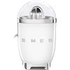 Smeg, Spremiagrumi Elettrico CJF11WHEU, Spremitura a Pressione Manuale, Beccuccio Antigoccia e Cono Universale, Base Antiscivolo, Avvolgicavo Integrato, 70W, Bianco