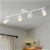 LVWIT Faretti LED da Soffitto Orientabili Bianco,Faretto LED Interno con 4 Luci in Alluminio GU10, Rettangoli Base, Faretti da Soffitto Moderna Industriali per Barra, Salotto, Cucina (Senza Lampadina)