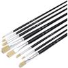 Elan Set di Pennelli Punta Piatta, 8 Pezzi Pennelli Sintetici Punta Piatta tipo Setola di Maiale, Pennello Piatto a Manico Lungo per Pittura a Olio