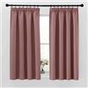 PONY DANCE Tende Cameretta Bambini 2 Pezzi 140x145 CM Tende per Finestre Piccole Oscuranti con Fettuccia Curtains Termiche Isolanti per Interni, Rosa Selvatica
