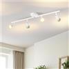 LVWIT Faretti LED da Soffitto Orientabili con 4 Luci GU10, Faretto da Interno Bianco Moderna, Faretti Soffitto per Barra, Salotto,Cameretta, Cucina (Senza Lampadina)