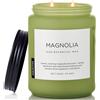 M&SENSE Candele Profumate Magnolia Pura, candele decorative floreali 550g (fino a 110 ore), 2 stoppini dono elegante, candela profumata regalo per donna/amica/parente