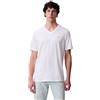 Calvin Klein Uomo T-Shirt Maniche Corte Smooth Solid Tee con Scollo a V, Bianco (Brilliant White), M