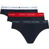 Tommy Hilfiger Uomo Slip Hipster Confezione da 3 con Fascia con Logo, Multicolore (des Sky/Primary Red/White), S