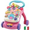 VTech Super Primi Passi Parlante 2 in 1 - Rosa, Primi Passi per Bambini con Sensore di Movimento e Sistema Frenante, Maniglia, Gioco Bambino con Animali e Numeri, Batterie Incluse, 9-36 Mesi