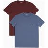EMPORIO ARMANI 2-Pack Crew Neck T-Shirt, Rosso/Blu, L Uomo