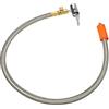 QUARKZMAN Tubo Flessibile con Adattatore M6 E Valvola Rilascio Aria 1 Pezzo | Acciaio Inossidabile, Argento, 60cm, Doppio Mandrino Aria Bloccabile, Valvola Rilascio, Max 300psi, Auto Camion Moto Bici