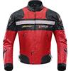 BORLENI Giacca da Moto Uomo Tutte le Stagioni Giubbotto Motociclista con Protezioni CE Gilet Termico Removibile Antivento per Donna Rosso XL