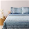 Bassetti Granfoulard Completo Letto Matrimoniale, Lenzuola Puro Percalle di Cotone, Lenzuolo Sopra con Balza Copriletto, Sotto con Angoli Maxi e 2 Federe Hanbury C1