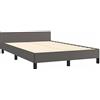 vidaXL Giroletto Senza Materasso Grigio 120x190 cm Similpelle