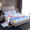 Loussiesd Set di lenzuola con unicorno e animali, per bambini, ragazzi e ragazze, set di biancheria da letto con cuori da sogno, colore blu, 3 pezzi, per letto singolo