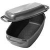 STONELINE Casseruola 40x22 cm, Rostiera con Coperchio in Alluminio Pressofuso a Induzione, Coperchio utilizzabile come Stampo, Rivestimento Antiaderente con Vere Particelle di Pietra, Colore: grigio