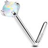 OUFER 20G Piercing Naso Opale Nose Piercing Argento 925 Nose Pin Piercing Nasale L Naso Nostril Donna Anello Naso 7 mm Piercing Corporeo Piercing Naso Anellino