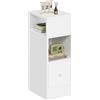 EUGAD Comodino Stretto, Comodino con 2 Scomparti a Giorno e Cassetto, Tavolino da Notte 25x30x66cm, Mobile Salvaspazio per Camera da Letto, Soggiorno, in Truciolato, Bianco, 0179ZZ