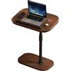 lcvtos Tavolino Laterale Girevole a 360° Regolabile in Altezza, Tavolo Inclinabile a Forma di C, Mobile e Pratico, Consente di Risparmiare Spazio Sul Divano Letto (Noce scuro)