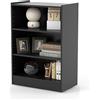 GYMAX Libreria a 4 Piani, Scaffale a 3 Cubi d'Angolo, Ripiani Regolabili a 18 Livelli, Anti-ribaltamento, per Soggiorno, Camera da Letto e Ufficio, Studio, 50 x 30 x 75 cm (NERO)