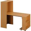 HOMCOM Tavolo Pieghevole Salvaspazio per 3 Persone, Tavolo da Pranzo a Scomparsa Convertibile in Credenza con 3 Scomparti Aperti in Truciolato e Acciaio, 75x144x144.5 cm, Color Legno