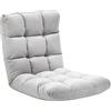 HOMCOM Poltrona Relax da Terra con Schienale Reclinabile fino 180°, Poltrona TV Rivestimento in Flanella e Imbottitura Spessa per Lettura, Yoga e Ufficio, 71x55x53.5cm, Grigio Chiaro