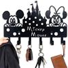 Viiluuxr Portachiavi Da Parete 6 Ganci Appendiabiti Cappotto Regalo di Halloween Topolino dei cartoni animati Decorazioni Multifunzione da Cucina Ingresso Porta Appendichiavi da Muro Ganci.