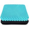 HSSGGV Cuscino per sedile in gel spesso, con rivestimento antiscivolo, traspirante, design a nido d'ape, assorbe i punti di pressione per auto, sedia a rotelle (blu latte)