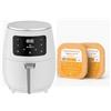 SMART-J Friggitrice ad Aria 4.8L SMART·J Nera, 1400W, Display Touch, 6 Programmi, Spegnimento Automatico - Include 50 Vassoi Carta Forno Compatibili