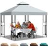 Qdreclod Tetto di Ricambio per Gazebo 3x3 m - Telo Gazebo Resistente ai Raggi UV, Impermeabile, Traspirante, Design a Doppio Strato, Perfetto per Giardino, BBQ, Matrimonio, Attività all'Aperto e Festa