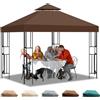 Qdreclod Tetto di Ricambio per Gazebo 3x3 m - Telo Gazebo Resistente ai Raggi UV, Impermeabile, Traspirante, Design a Doppio Strato, Perfetto per Giardino, BBQ, Matrimonio, Attività all'Aperto e Festa