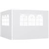 HOMCOM Outsunny Set 2 Pareti Laterali per Gazebo 3x3 m Pieghevoli in tessuto Oxford con Finestre, 3x2 m, Bianco