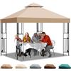 Qdreclod Tetto di Ricambio per Gazebo 3x3 m - Telo Gazebo Impermeabile, Resistente ai Raggi UV, Traspirante, Design a Doppio Strato, Perfetto per Giardino, BBQ, Matrimonio, Attività all'Aperto e Festa