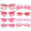 Dwenarry Set di Occhiali da Sole da Donna Rosa Retrò Anni '90 Moda Occhiali da Sole da Festa per Donne 8 Pezzi